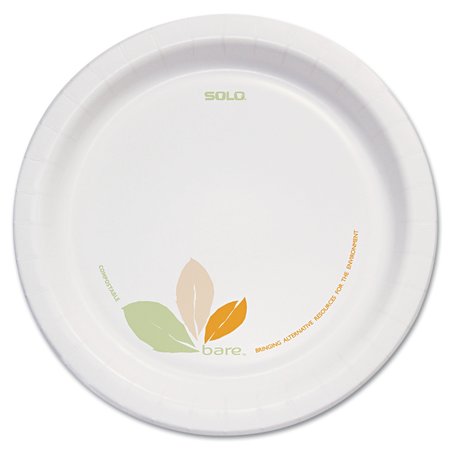 DART Bare Paper Eco-Forward Dinnerware, 8 1/2 Plate, Green/Tan, PK250 OFMP9R-J7234